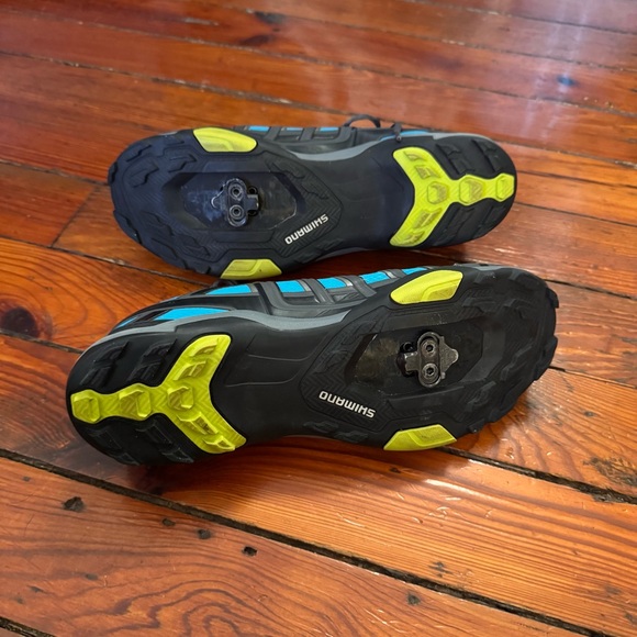 Shimano MT34 SPD Mountain Bike Shoes Size 43 EU (8.9 US) 27.2CM Blue Green Black - Picture 6 of 8
